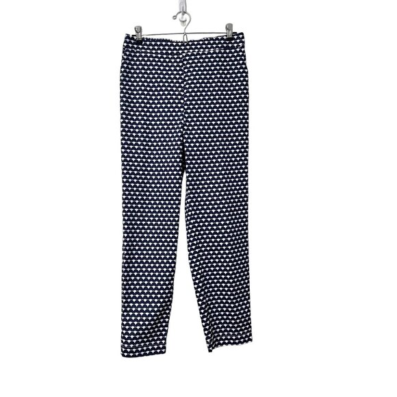 Boden Womens Navy Blue White Scallop Print Pull On Tapered Pants Size 6 Regular - Picture 2 of 7